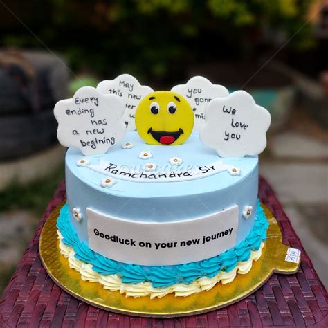 Farewell Cake With Emoji On Top