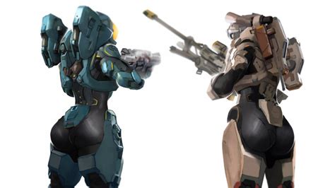 Rule 34 Armor Artist Request Ass Halo Series Holding Weapon Kelly 087 Large Ass Linda 058