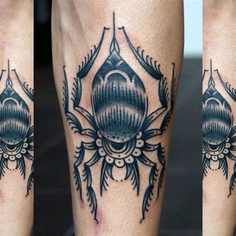 3d spider tattoos include the shadowing of the body and/or legs of the spider to fool your eyes so you'll think the inked creature is really standing on the skin, casting shadows. 50 Traditional Spider Tattoo Designs For Men - Webs Of Ideas