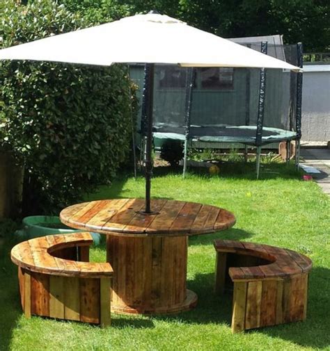 Plan fabrication salon de jardin en palette. 1001 + idées astuces brico pour créer une table en touret ...