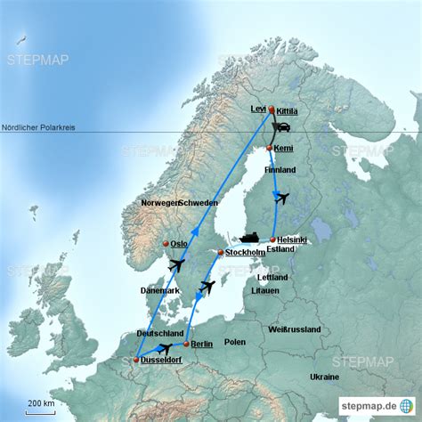 Stepmap Rundreise Finnland And Schweden Landkarte Für Deutschland