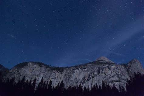 White Rock Mountain Stars Mountains Forest Night Sky Hd Wallpaper Wallpaper Flare