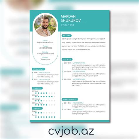 Hazır CV Formasi Yukle PDF Word Ingilis Azerbaycan Dilinde Elektron cv