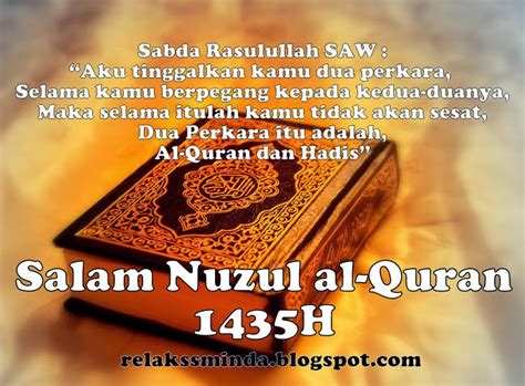 Salam Nuzul Al Quran H Relaks Minda