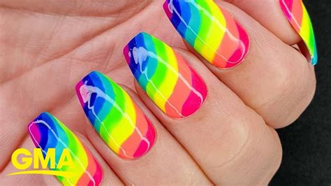 These Pride Nails Are Over The Rainbow Gma Digital Youtube