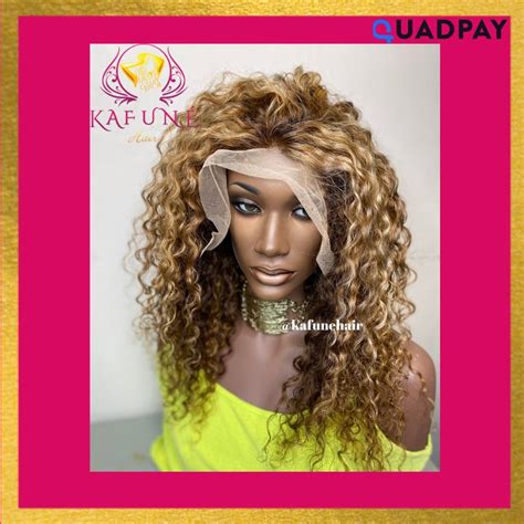 Mina Lace Front Wig Medium Brown With Pale High Lights Deep Curly Lace Front Wigs Deep Curly
