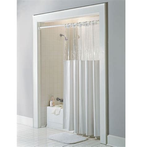 Hotel Shower Curtain With Clear Panel Hotel Shower Curtain Hookless