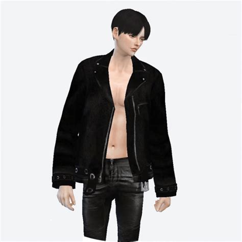 The Sims 4 Mens Leather Jacket Airborne Jacket