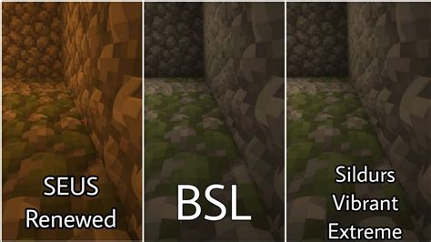 Seus Renewed Vs Bsl Shaders Vs Sildurs Vibrant Extreme Minecraft