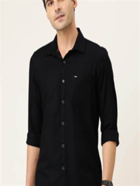 Buy Lee Cooper Men Black Regular Fit Solid Casual Shirt Shirts For