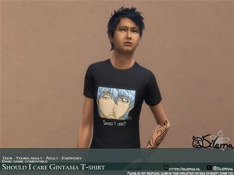 The Sims Resource Should I Care Gintama T Shirt For Males