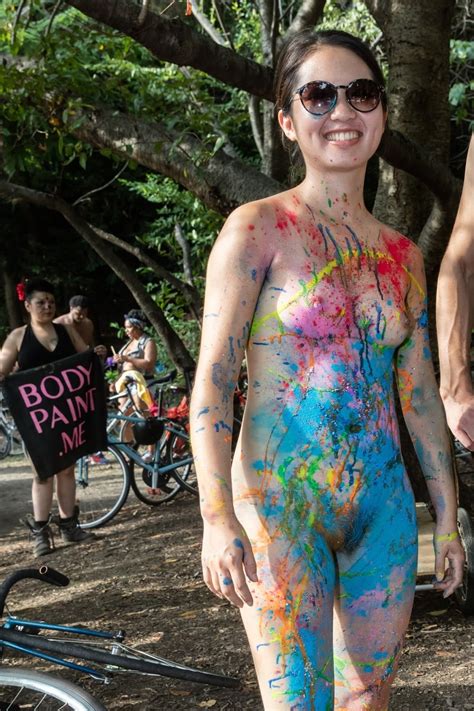 Body Painted Asian Happy To Be Naked In Public Porn Pic Hot Sex Picture