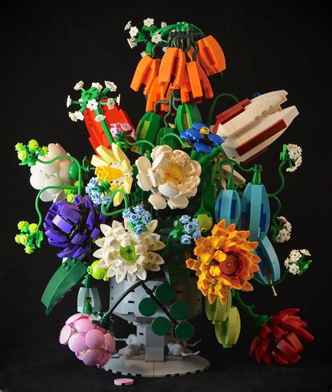 still life with flowers new version 2 lego flower lego sculptures lego craft