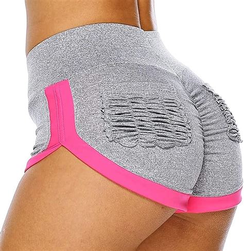 Yofit Womens Sexy Ruched Butt Lifting Gym Shorts High Waisted Booty