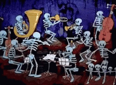 Happy Birthday Halloween Party Music Skeleton Orchestra 