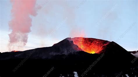 Fimmvorduhals Volcanic Eruption Iceland 2010 Stock Video Clip K010