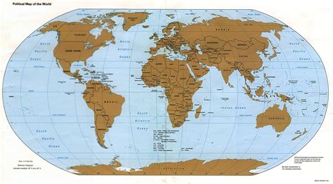 Mapa Politico Del Mundo 1995 Tamaño Completo Ex