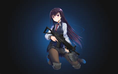 Fondos De Pantalla Ilustración Pistola Anime Chicas Anime Arma