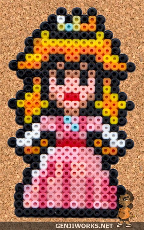 Princess Peach Perler By Genjiworks Pokemon Perler Beads Hama Beads Fuse Beads Perler Bead
