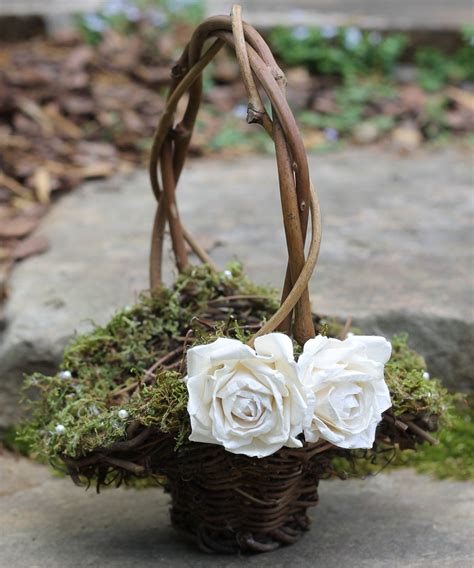 Flower Girl Basket Lined With Moss And Fresh By Michelescottage