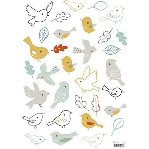 Planche De Stickers Oiseaux Et Feuilles Forêt Lilipinso And Co Bird