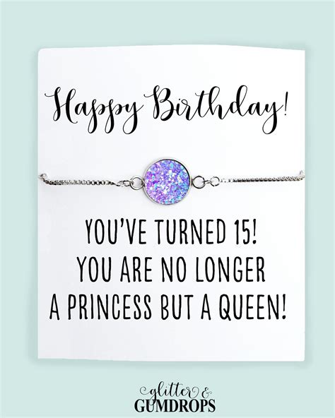 Happy 15th Birthday Card And Bracelet 15 Birthday Daughter Etsy