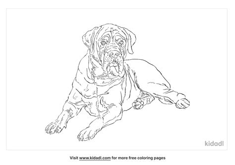 Free English Mastiff Coloring Page Coloring Page Printables Kidadl