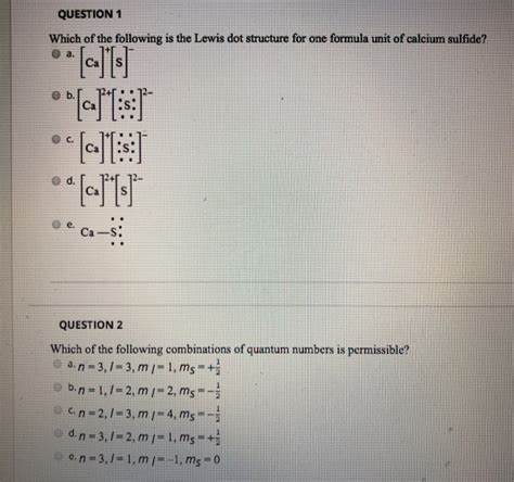 Give the formula for the following: Solved: QUESTION 1 Which Of The Following Is The Lewis Dot ...