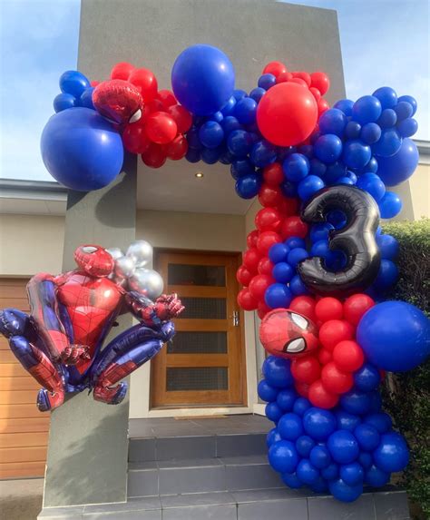 Spiderman Outside Balloon Arch Canberras Coolest Parties
