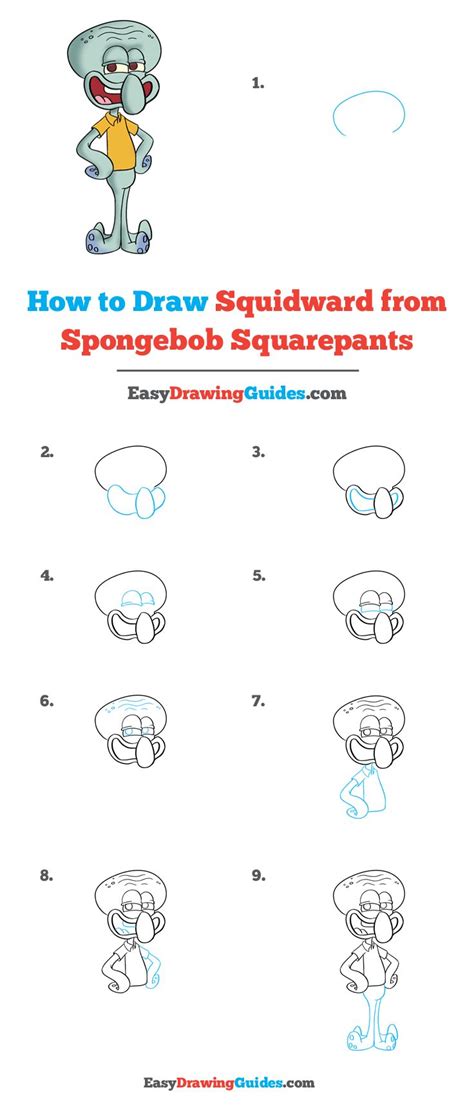 Spongebob has a distinctive yellow coloring, and the image shows how different shades of yellow for. How to Draw Squidward from Spongebob Squarepants in 2020 ...