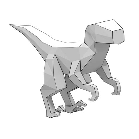3d Papercraft Model Of Velociraptor Dinosaur Free Printable