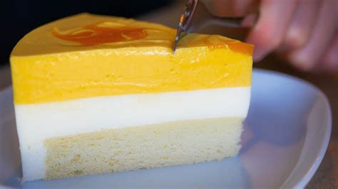 Delicious 3 Layer Mango Mousse Cake Recipe Mood For Food Youtube