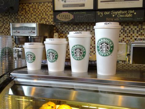 Australian Starbucks Cup Sizes Four Sizes Of Coffee Cups S Flickr