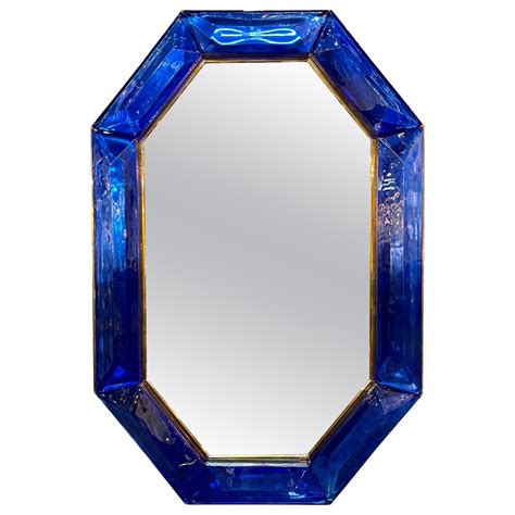 Large Blue Mirror At 1stdibs