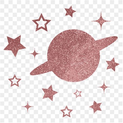 Aesthetic Saturn Clipart Glittery Stars Free Png Rawpixel