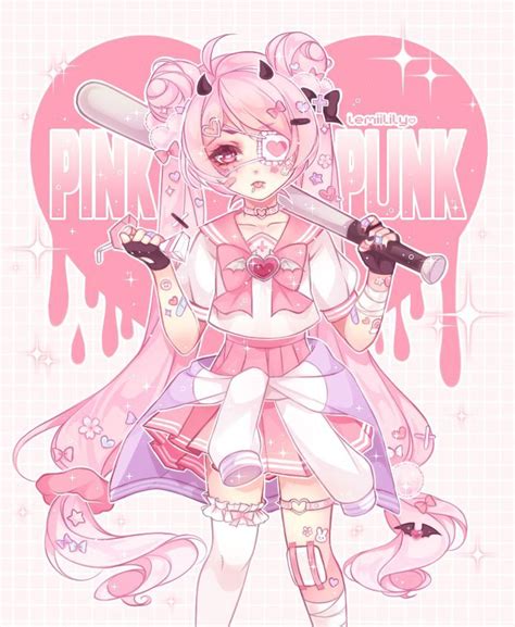 Pink Punk By Lemiilily On Deviantart Anime Art Girl Anime Drawing