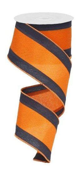 Navy Blue and Orange Wired Ribbon Auburn ribbon College | Etsy | Wired ribbon, Striped ribbon ...