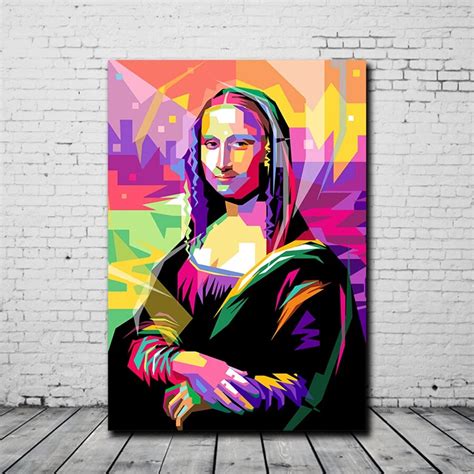 Modern Canvas Prints Wall Art Abstract Oil Painting Mona Lisa Portrait