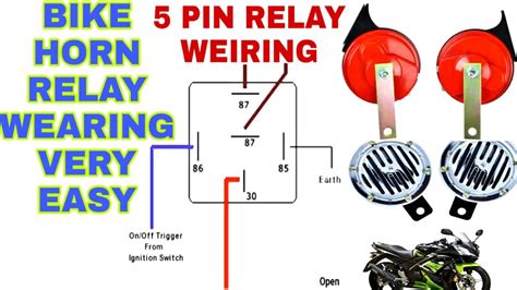 motorcycle  pin horn relay wiring diagram diagram  automotive relay   pin amp