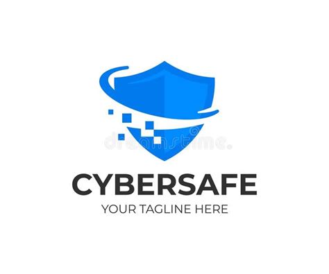 Cyber Security Shield Logo Design Information And Network Protection