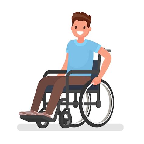 Premium Vector Man Is Sitting In A Wheelchair On A White Background