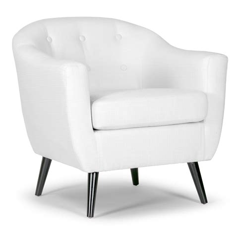 Alena Cream Fabric Arm Chair With Button Back And Black Wood Legs Glamour Home