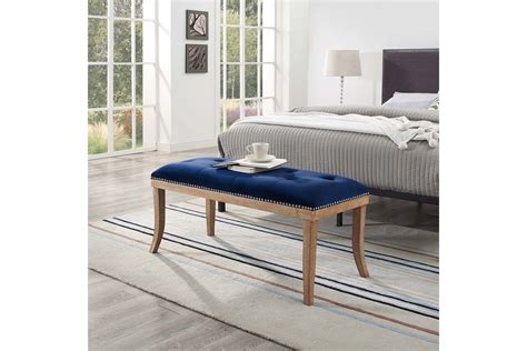 Furnituremaxx stefania white fabric acrylic leg bench. Expression Upholstered Fabric Bench in Navy by Modway at ...