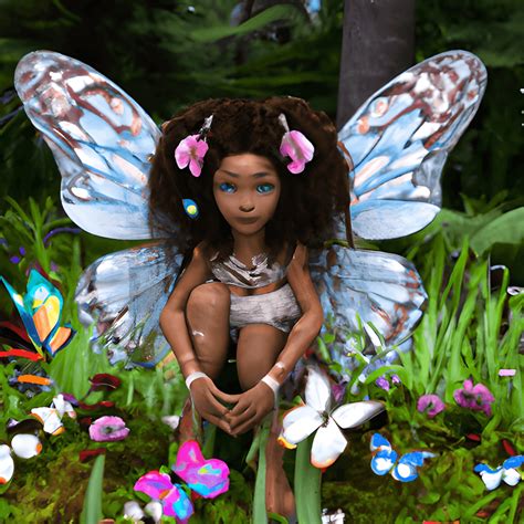 3D Exotic Angelic African American Butterfly Fairy S Mystical Large