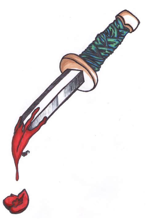 In some circumstances, drawing a weapon is taken very seriously. Bloody Dagger by fallenrose24 on DeviantArt