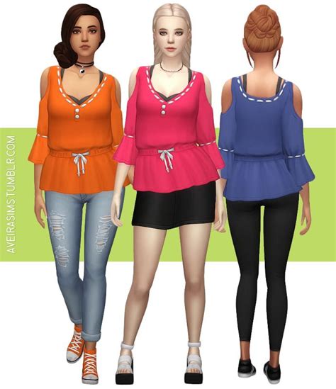 Sims 4 Parenthood Artsy Top Recolors Sims 4 Clothing Sims 4 Cc