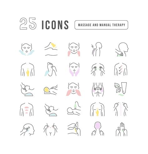 Set Of Linear Icons Of Massage And Manual Therapy 9639371 Vector Art At Vecteezy