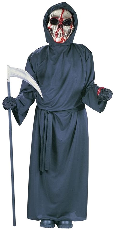 Halloweeen Club Costume Superstore Bleeding Skull Grim Reaper Child