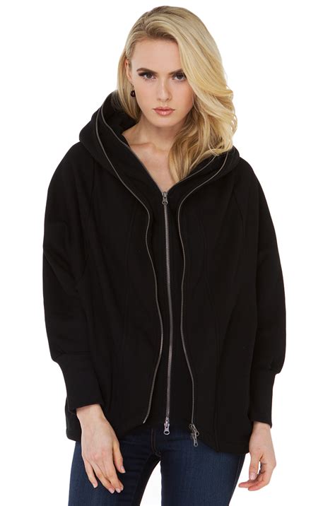 Zip hoodies generally feature two pockets for storage. Lyst - Akira Black Label Double Zipper Black Hoodie Jacket ...