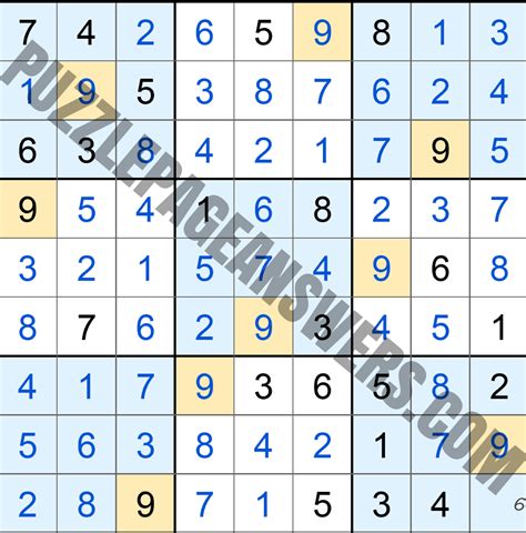 Puzzle Page Sudoku March 24 2019 Answers